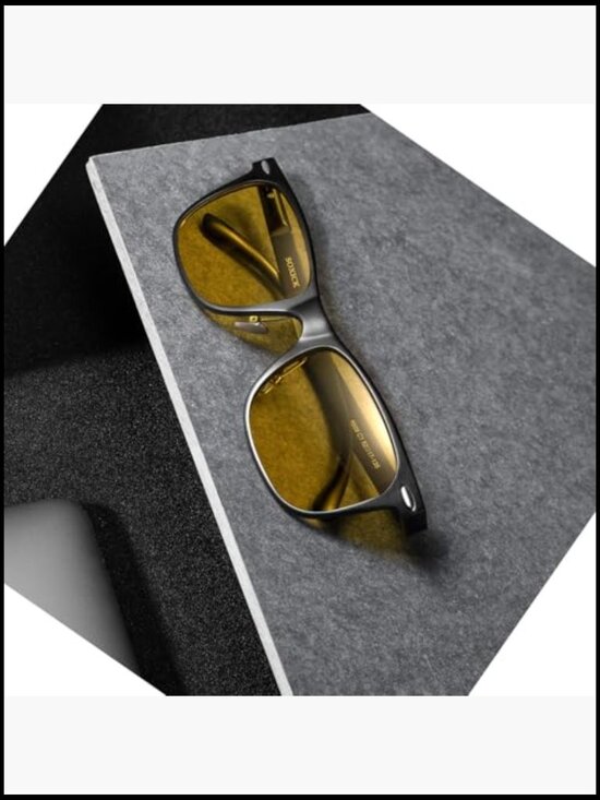 Night Driving Glasses Anti Glare Polarized Yellow Tint UV400 for Men Women